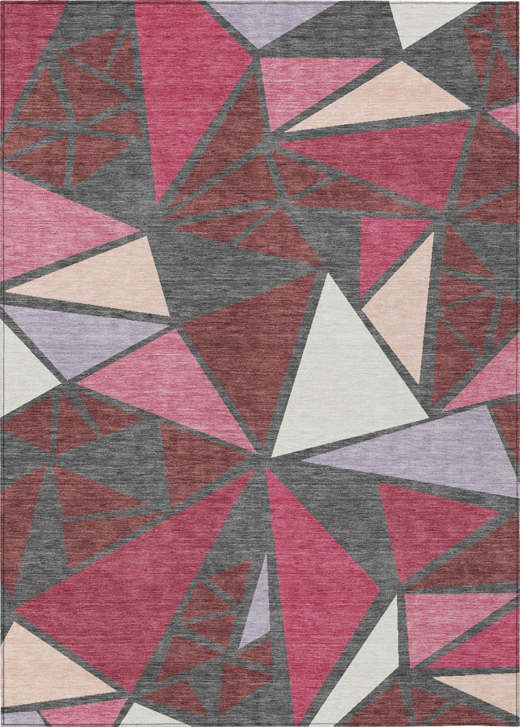 Piper Looms Chantille Geometric ACN1039 Burgundy Machine Washable Area Rug main image
