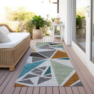 Piper Looms Chantille Geometric ACN1039 Gray Machine Washable Area Rug Runner Outdoor Lifestyle Image Feature
