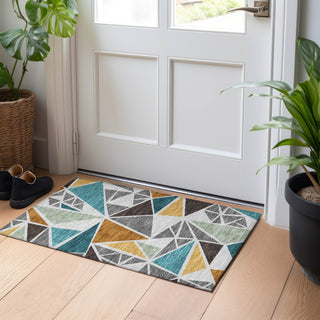 Piper Looms Chantille Geometric ACN1039 Gray Machine Washable Area Rug Scatter Lifestyle Image Feature