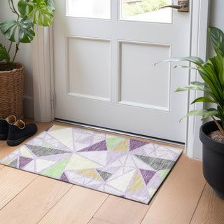 Piper Looms Chantille Geometric ACN1039 Lavender Machine Washable Area Rug Scatter Lifestyle Image Feature