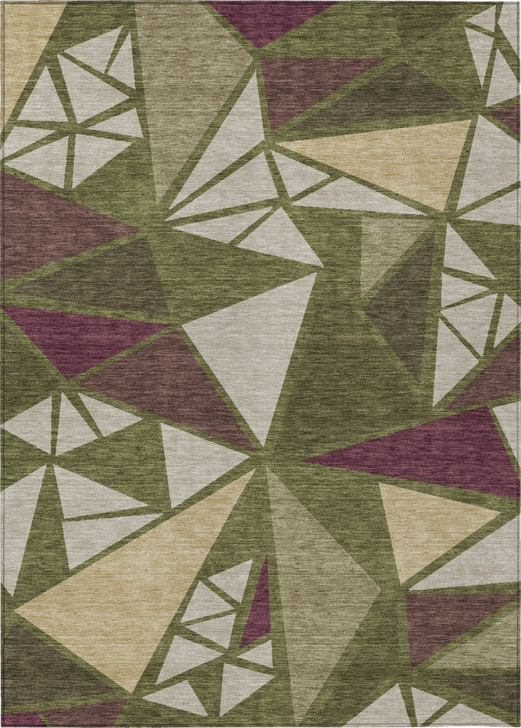 Piper Looms Chantille Geometric ACN1039 Olive Machine Washable Area Rug main image