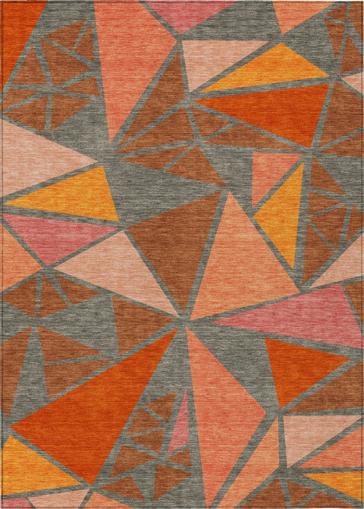 Piper Looms Chantille Geometric ACN1039 Rust Machine Washable Area Rug main image