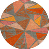 Piper Looms Chantille Geometric ACN1039 Rust Machine Washable Area Rug Round Main Image