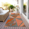Piper Looms Chantille Geometric ACN1039 Rust Machine Washable Area Rug Runner Outdoor Lifestyle Image Feature