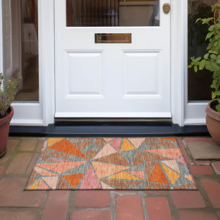 Piper Looms Chantille Geometric ACN1039 Rust Machine Washable Area Rug Scatter Outdoor Lifestyle Image Feature