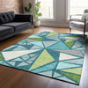 Piper Looms Chantille Geometric ACN1039 Teal Machine Washable Area Rug Lifestyle Image Feature