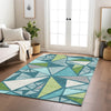 Piper Looms Chantille Geometric ACN1039 Teal Machine Washable Area Rug Lifestyle Image Feature