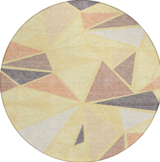 Piper Looms Chantille Geometric ACN1039 Wheat Machine Washable Area Rug Round Main Image