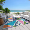 Piper Looms Chantille Geometric ACN1039 White Machine Washable Area Rug Outdoor Lifestyle Image Feature