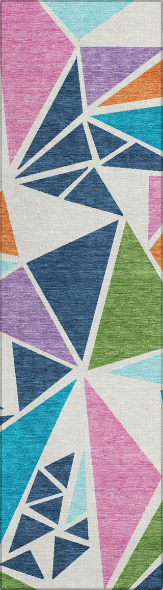 Piper Looms Chantille Geometric ACN1039 White Machine Washable Area Rug Runner Main Image