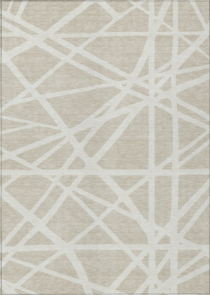 Piper Looms Chantille Geometric ACN1040 Beige Machine Washable Area Rug main image