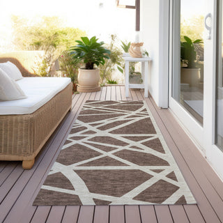 Piper Looms Chantille Geometric ACN1040 Brown Machine Washable Area Rug Runner Outdoor Lifestyle Image Feature