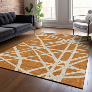 Piper Looms Chantille Geometric ACN1040 Copper Machine Washable Area Rug Lifestyle Image Feature