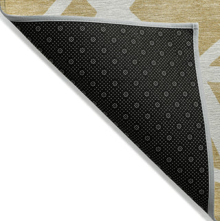 Piper Looms Chantille Geometric ACN1040 Gold Machine Washable Area Rug Backing Image