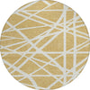 Piper Looms Chantille Geometric ACN1040 Gold Machine Washable Area Rug Round Main Image