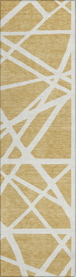 Piper Looms Chantille Geometric ACN1040 Gold Machine Washable Area Rug Runner Main Image