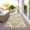 Piper Looms Chantille Geometric ACN1040 Gold Machine Washable Area Rug Runner Outdoor Lifestyle Image Feature