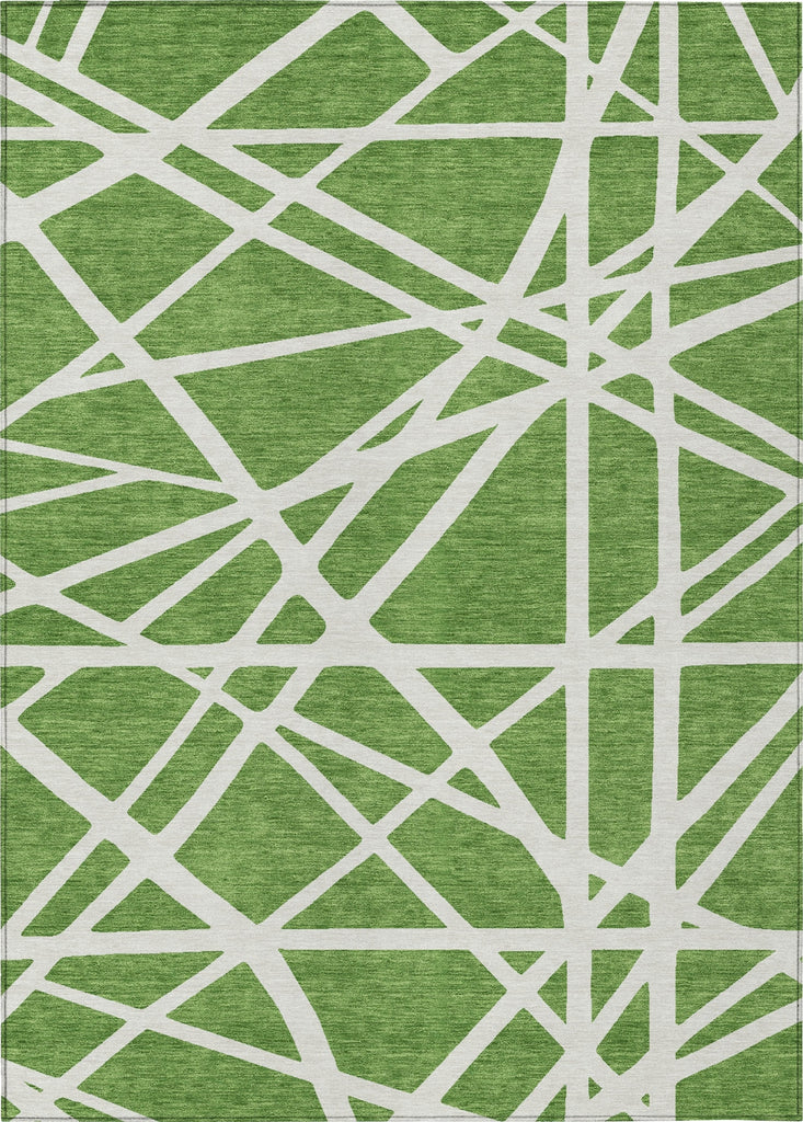 Piper Looms Chantille Geometric ACN1040 Green Machine Washable Area Rug main image