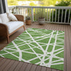Piper Looms Chantille Geometric ACN1040 Green Machine Washable Area Rug Outdoor Lifestyle Image Feature