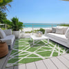 Piper Looms Chantille Geometric ACN1040 Green Machine Washable Area Rug Outdoor Lifestyle Image Feature
