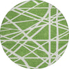 Piper Looms Chantille Geometric ACN1040 Green Machine Washable Area Rug Round Main Image