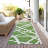 Piper Looms Chantille Geometric ACN1040 Green Machine Washable Area Rug Runner Outdoor Lifestyle Image Feature