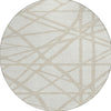 Piper Looms Chantille Geometric ACN1040 Ivory Machine Washable Area Rug Round Main Image