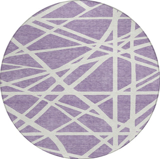 Piper Looms Chantille Geometric ACN1040 Lavender Machine Washable Area Rug Round Main Image