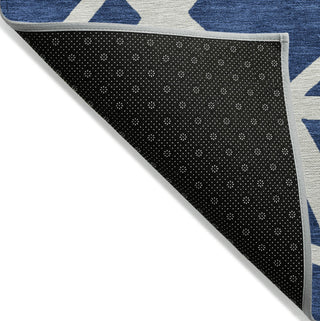 Piper Looms Chantille Geometric ACN1040 Navy Machine Washable Area Rug Backing Image