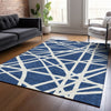 Piper Looms Chantille Geometric ACN1040 Navy Machine Washable Area Rug Lifestyle Image Feature