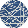 Piper Looms Chantille Geometric ACN1040 Navy Machine Washable Area Rug Round Main Image