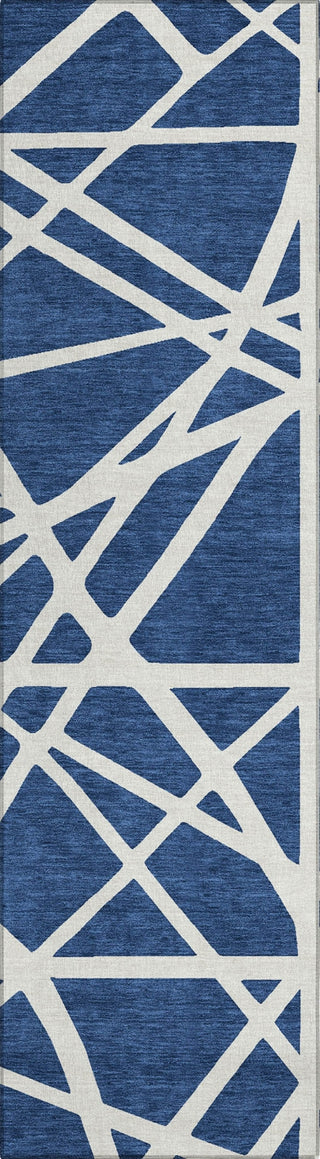 Piper Looms Chantille Geometric ACN1040 Navy Machine Washable Area Rug Runner Main Image