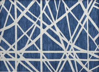 Piper Looms Chantille Geometric ACN1040 Navy Machine Washable Area Rug Scatter Main Image