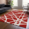 Piper Looms Chantille Geometric ACN1040 Red Machine Washable Area Rug Lifestyle Image Feature