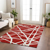 Piper Looms Chantille Geometric ACN1040 Red Machine Washable Area Rug Lifestyle Image Feature
