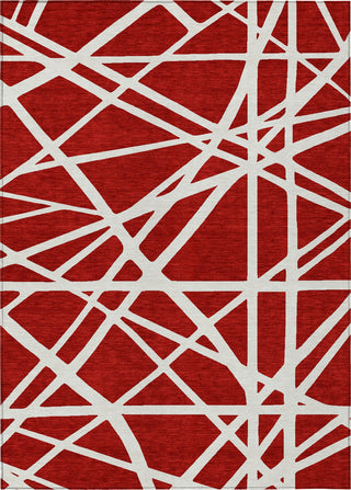 Piper Looms Chantille Geometric ACN1040 Red Machine Washable Area Rug main image