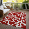 Piper Looms Chantille Geometric ACN1040 Red Machine Washable Area Rug Outdoor Lifestyle Image Feature