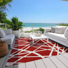 Piper Looms Chantille Geometric ACN1040 Red Machine Washable Area Rug Outdoor Lifestyle Image Feature