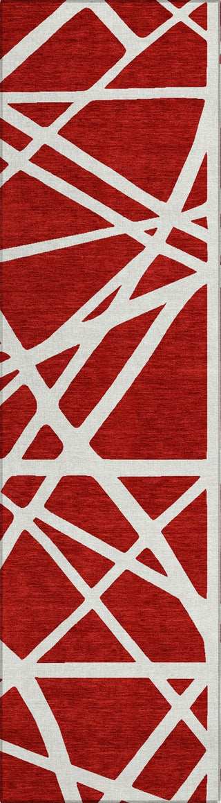 Piper Looms Chantille Geometric ACN1040 Red Machine Washable Area Rug Runner Main Image