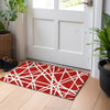 Piper Looms Chantille Geometric ACN1040 Red Machine Washable Area Rug Scatter Lifestyle Image Feature