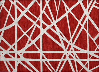 Piper Looms Chantille Geometric ACN1040 Red Machine Washable Area Rug Scatter Main Image