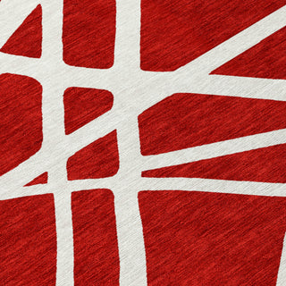 Piper Looms Chantille Geometric ACN1040 Red Machine Washable Area Rug Swatch Image