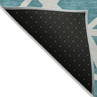 Piper Looms Chantille Geometric ACN1040 Teal Machine Washable Area Rug Backing Image