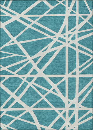 Piper Looms Chantille Geometric ACN1040 Teal Machine Washable Area Rug main image