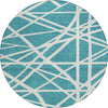 Piper Looms Chantille Geometric ACN1040 Teal Machine Washable Area Rug Round Main Image