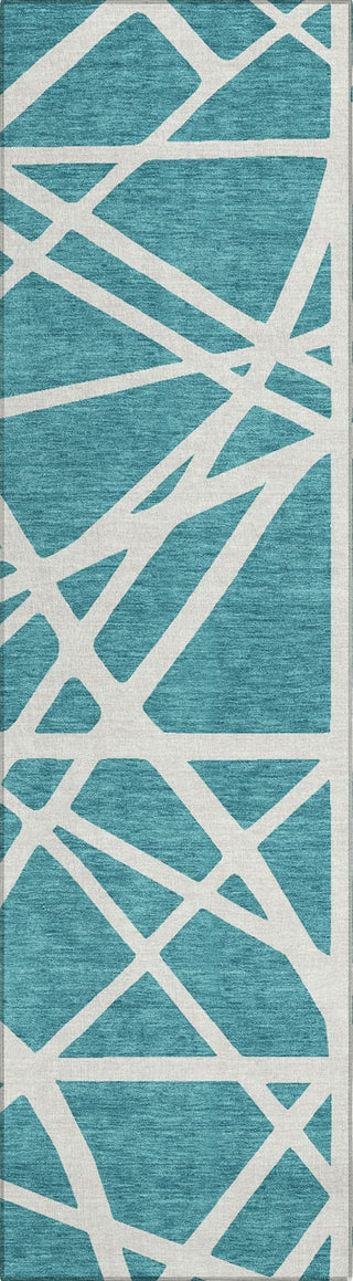 Piper Looms Chantille Geometric ACN1040 Teal Machine Washable Area Rug Runner Main Image