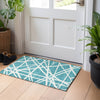 Piper Looms Chantille Geometric ACN1040 Teal Machine Washable Area Rug Scatter Lifestyle Image Feature