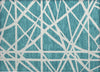 Piper Looms Chantille Geometric ACN1040 Teal Machine Washable Area Rug Scatter Main Image