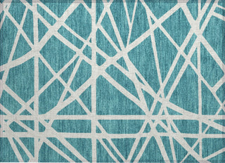 Piper Looms Chantille Geometric ACN1040 Teal Machine Washable Area Rug Scatter Main Image