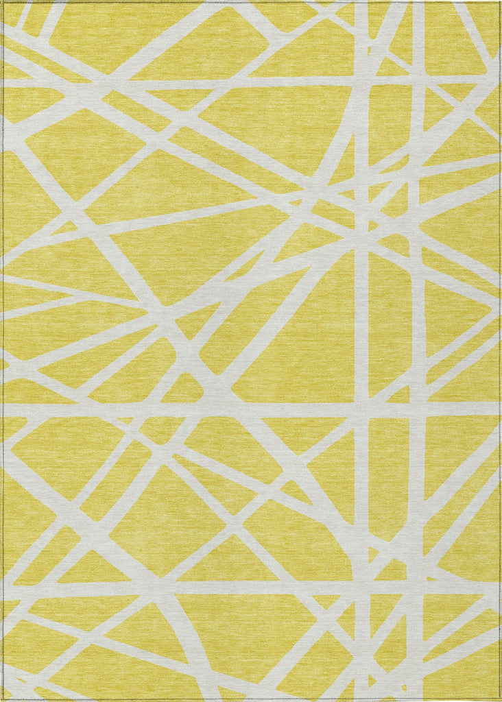 Piper Looms Chantille Geometric ACN1040 Yellow Machine Washable Area Rug main image